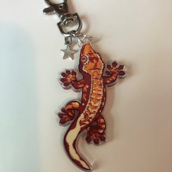 Crested Gecko Acrylic Keychain - Etsy