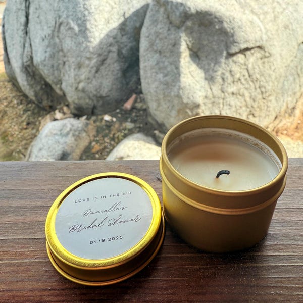 Personalized Soy Wax Wedding Favors, Set of 12 Bridal Shower Candles - Etsy