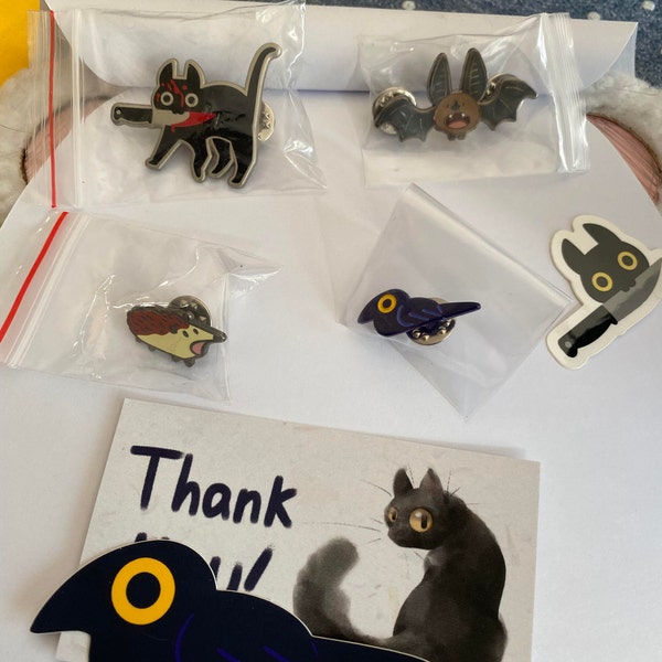 Collier Pendentif Chat Tueur - Chat Noir Avec Collier Porte-Couteau, Acier