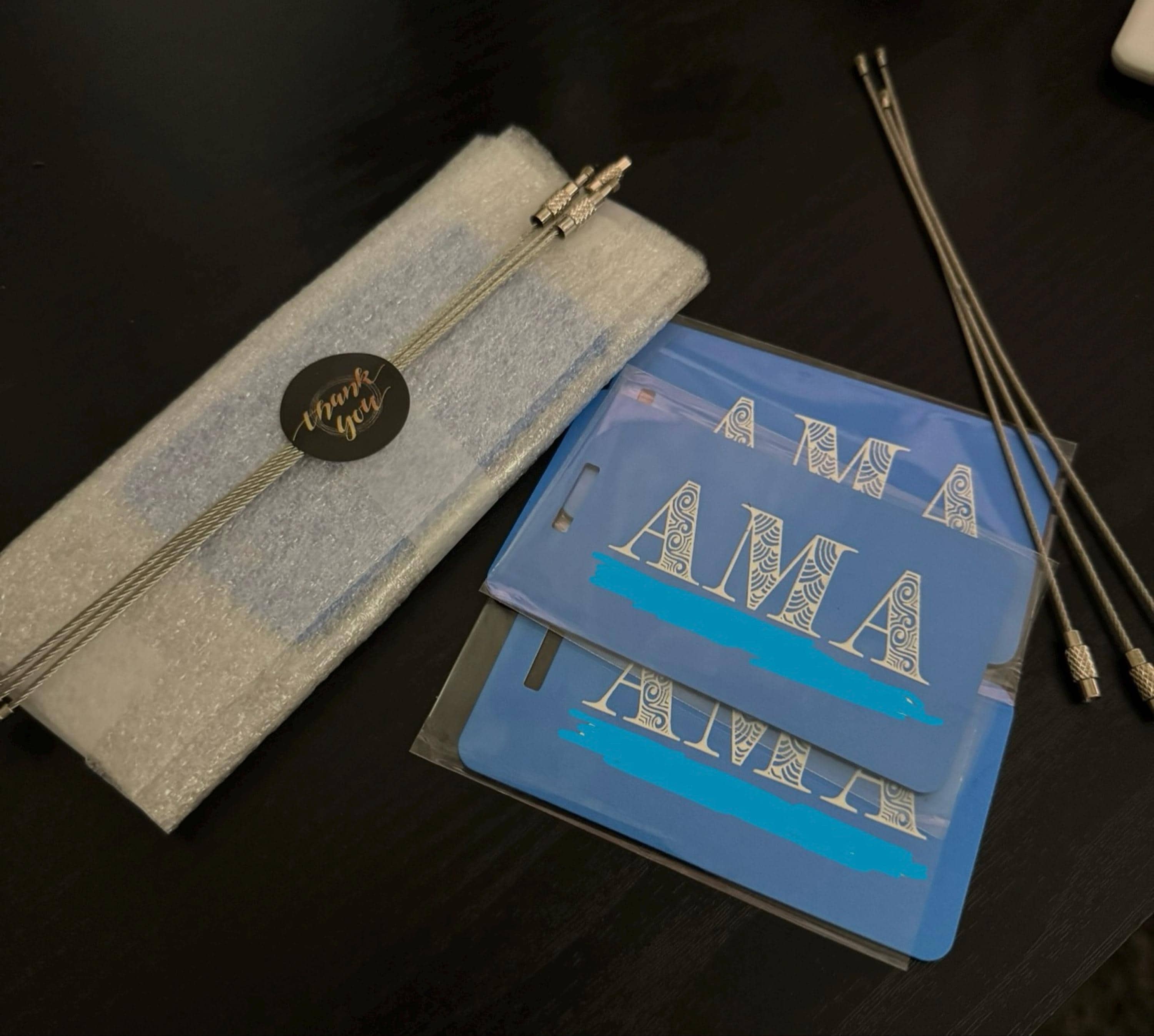 Personalized Metal Luggage Tags, Backpack Tags - Laser Engraving