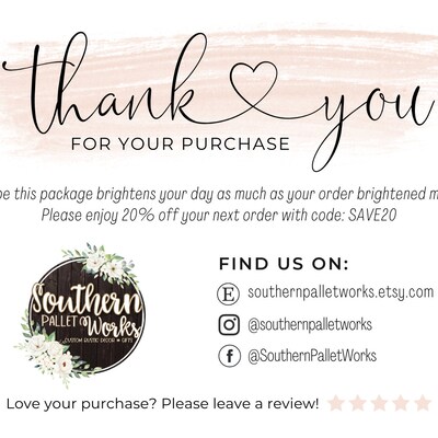 Business Thank You Note Template Poshmark Thank You - Etsy