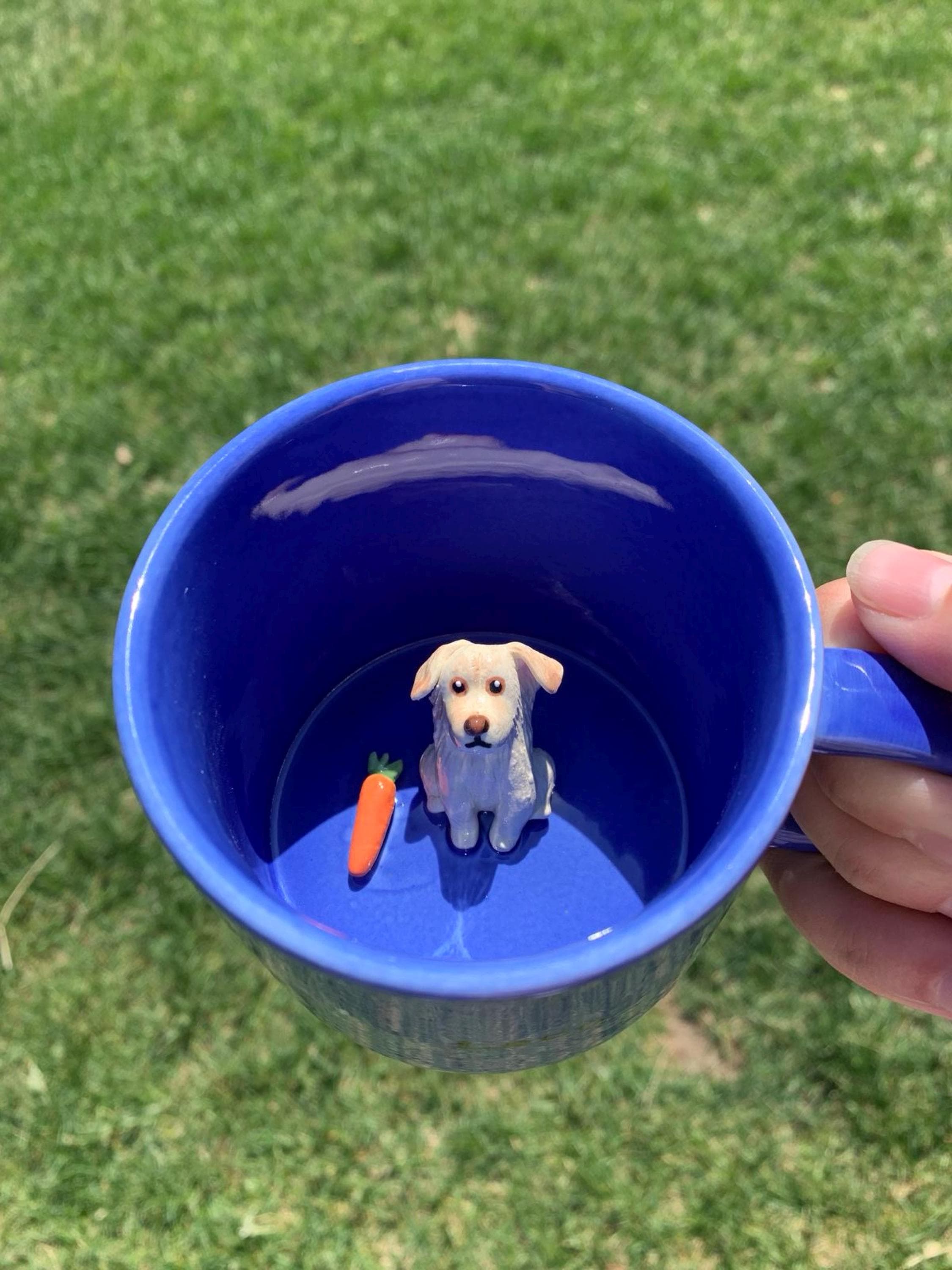Custom Pet Ceramic Mug Personalized Handmade Dog Mug Custom Color Pet Lover Gift Special Coffee Cat Mug Handpainted  Peekaboo Espresso Mug