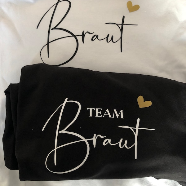WOOD MEETS COLOR T-shirt Team Bride - T-shirt de demoiselle d'honneur (S à 2XL), Rose doré rose, S