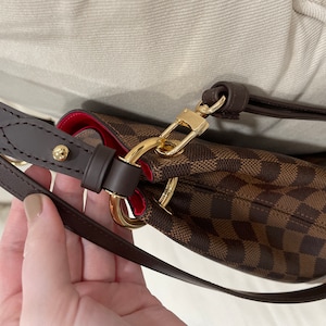 Dark Brown damier Ebene Leather Strap for LV Louis Vuitton 