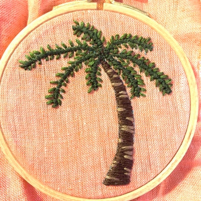 Hand Embroidery Kit Palm Tree Embroidery Hoop Art Complete - Etsy