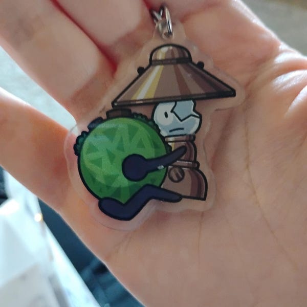 HFJONE Airy Enamel Pin, Acrylic Keychain, and Holographic Vinyl Sticker ...