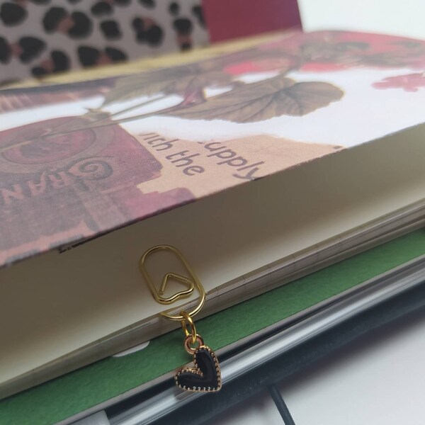 10Pcs Cute Cat Paper Clips With Alloy Pendants | Metal Bookmark Clips For Books, Office, School | Gift For Cat Lovers