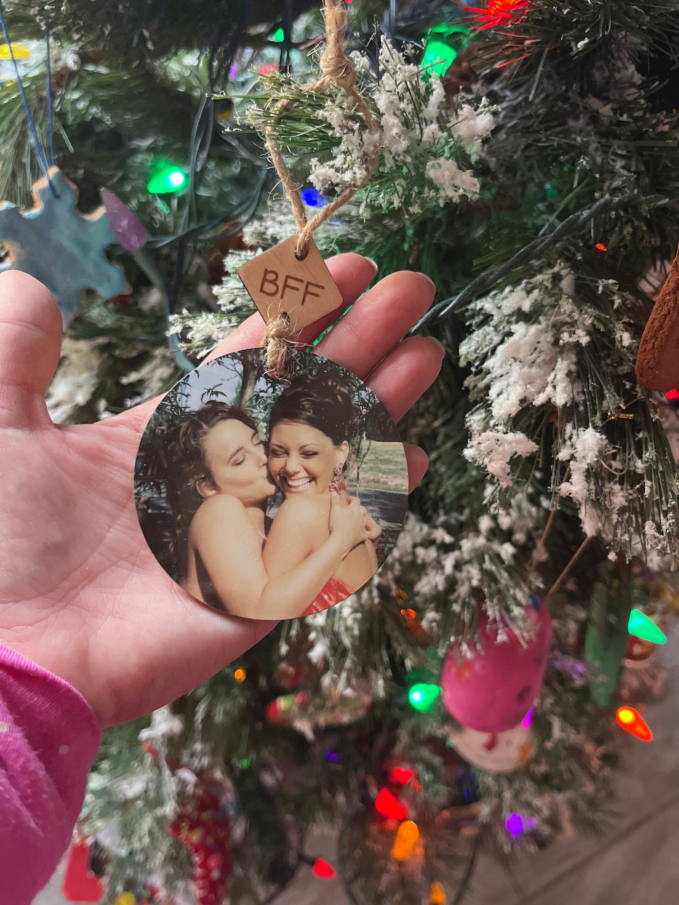 Custom Year Tag Photo Ornament | Christmas Ornament | Personalized Ornament | Real Wood Photo Ornament | Christmas Décor