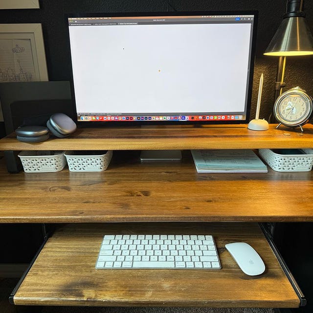 Solid Walnut Wood Monitor Stand - Handcrafted Desk Riser For Dual Monitors, Eco-Friendly & No Assembly