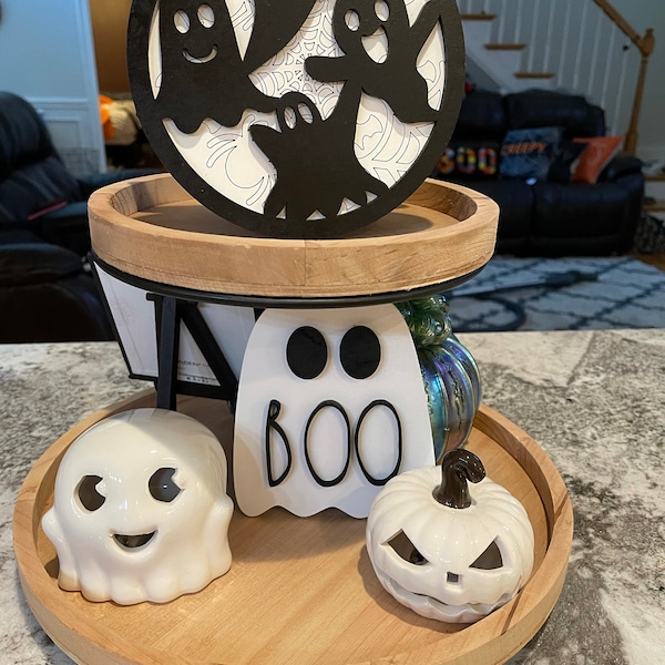 Halloween Tiered Tray Decor - Tiered Tray 3D Signs - Rae Dunn Tiered ...