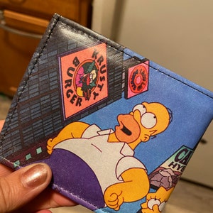 Handcrafted SIMPSONS Leather Cartoon Inspired Wallet.city Skyline