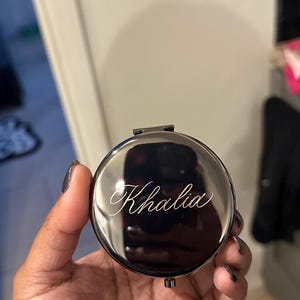 Calligraphy Engraved Compact Mirror | Personalized Gifts | Bridesmaids | Bachelorette | Place Cards | Mother's Day