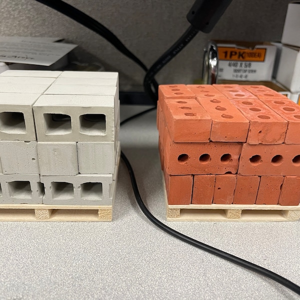 Miniature Red Bricks, 1:6 Scale, Blocks Perfect for Diorama Supplies