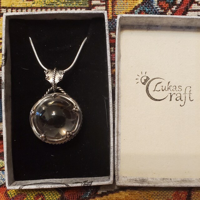 Crystal Ball Pendant, Sterling Silver Necklace With Various