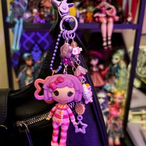 Lalaloopsy Doll Keychains: Stainless Steel, Beads, Charms (peanut