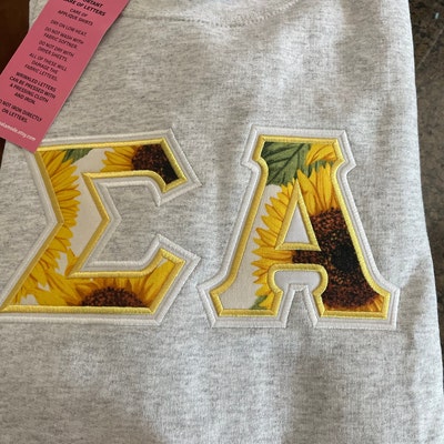 Satin Stitch 1/4 Zip Sorority Letter Applique Sweatshirt With - Etsy