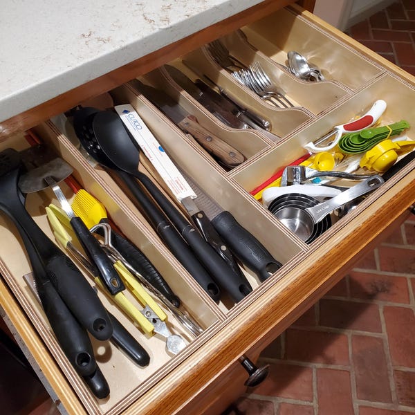 Custom Kitchen Drawer Organizer for Utensils, Silverware, Baking and ...