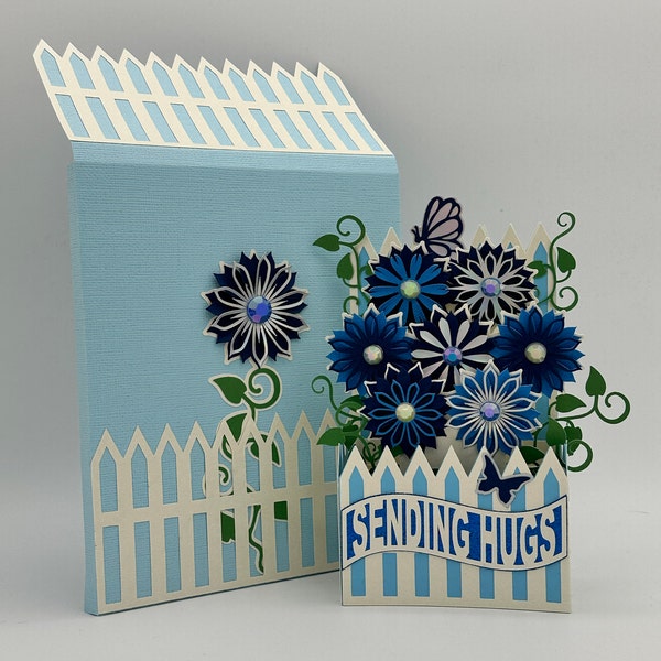 Whimsy Floral Garden Card in A Box 3D SVG - Etsy