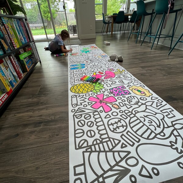 GIANT 10-foot SUMMER Coloring Page Banner | Coloring Poster ...