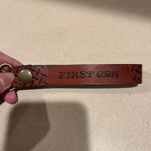 Personalized Leather Keychain, Custom Hand-stamped Wristlet, Keychain ...