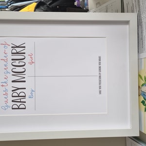Personalised Guess the Gender Baby Shower Party Game Etsy
