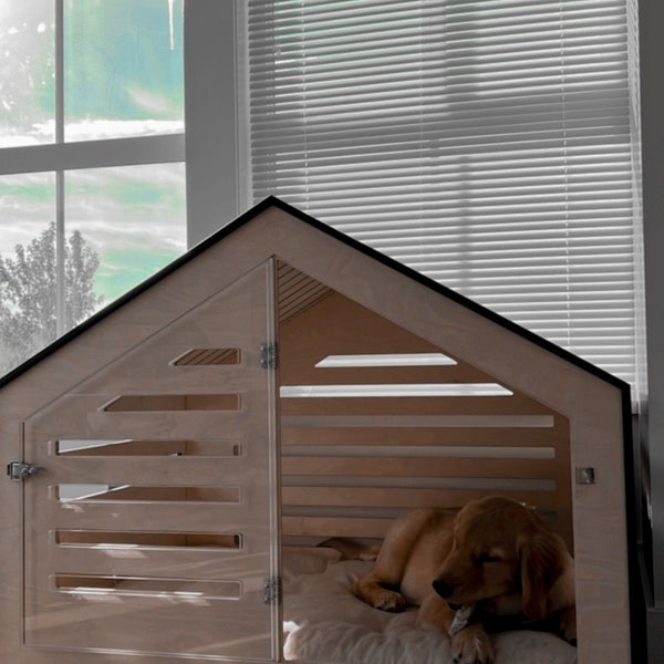Image result for Modern Design Dog Crate With Acrylic Door Venlo. Dog House/dog Bed/dog ...