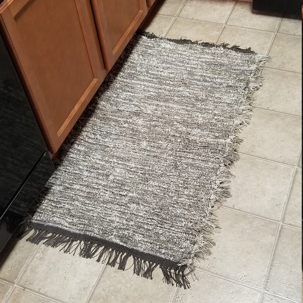 Handwoven Rug Made From Wool Selvedges, Washable, Durable, Reversible ...
