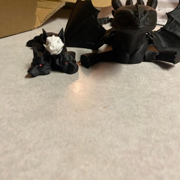 Mini Cerberus Articulated Flexi - Four Styles Wolf, Skull, Mastiff ...