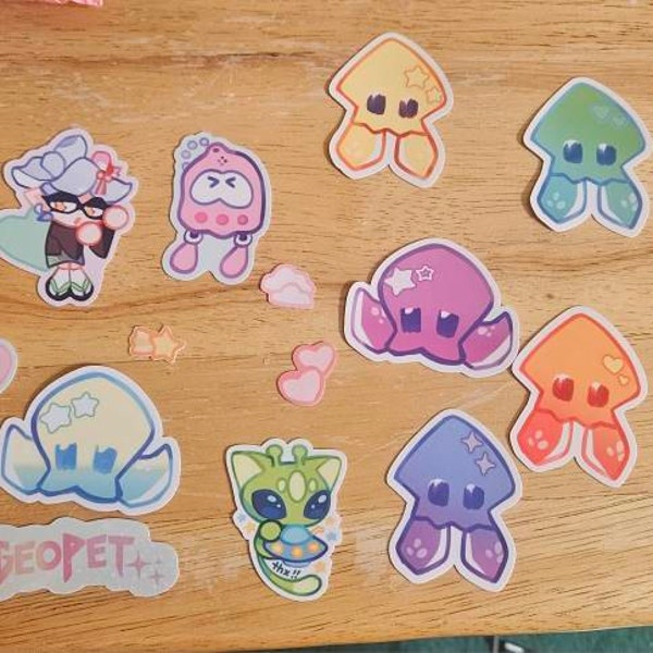 Squid & Octo Party Rainbow Stickers * Inkling and Octoling - Etsy