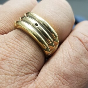 Atlantis Ring, Sterling Silver Atlantis Ring, 24k Gold Plated Black ...