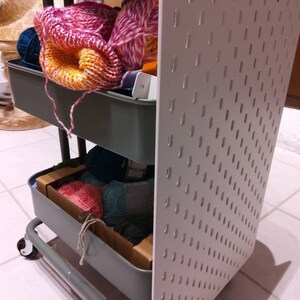 Adaptateur JL House Pour Relier Panneau Skadis Ikea Au Chariot RÅSKOG Ou Tabouret NORRÅKER - Kit De Fixation Facile - 4