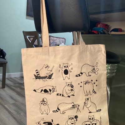 Organic Cotton Heavy Canvas Tote Bag-cat Sitting - Etsy