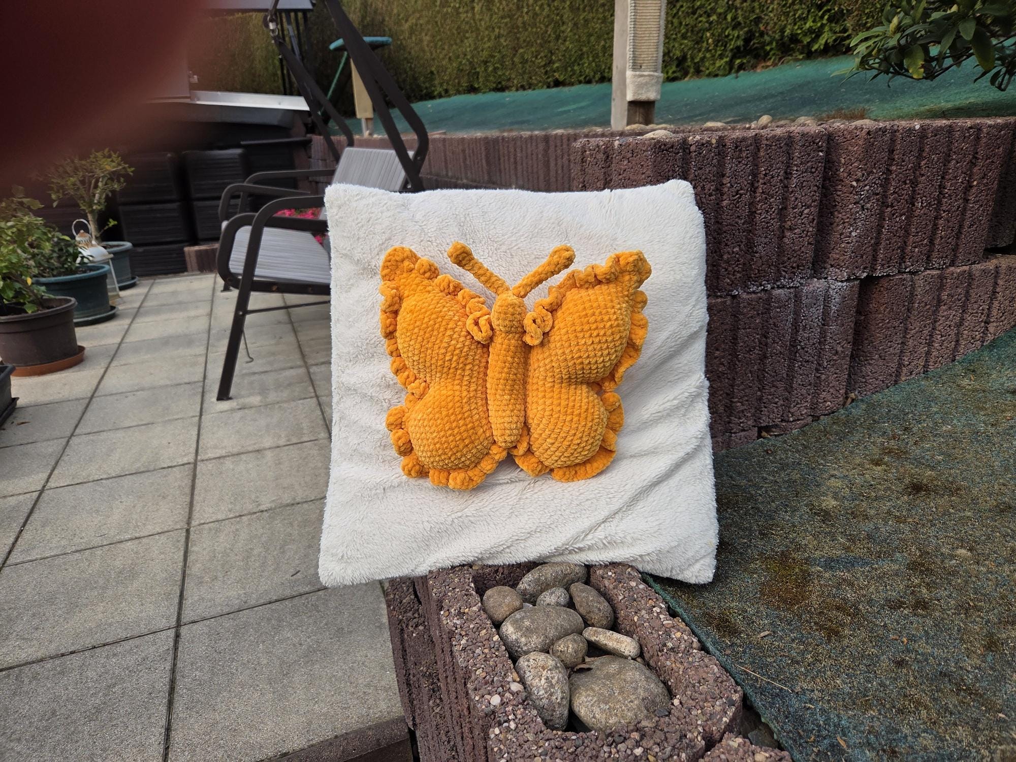 Fertiges Schmetterlingskissen von Martina