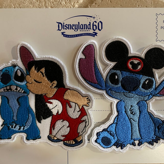 In Stock Now 3.75 Disney Stitch Blue Alien with Mickey Mouse Ears Hat Cap  Disneyland Disney Fabric Embroidered Iron On Patch Lilo