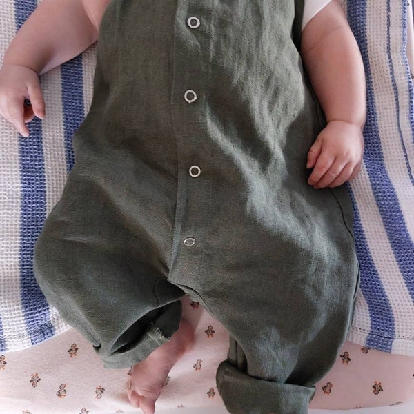 Effortless Jumpsuit – Lightweight Linen Baby Jumpsuit with Ruffle Sleeves main image 0
