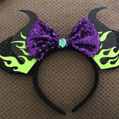 Maleficent Inspired Villain Halloween Mouse Ears flat Not - Etsy