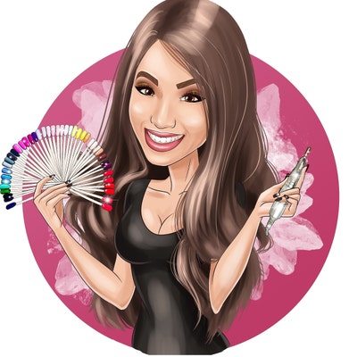 Nail Artist Logo Design Custom Cartoon Portrait for Your - Etsy