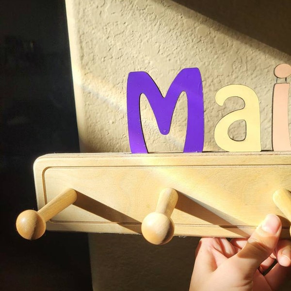 Colorful Kids Coat Rack With Personalized Name - Fast Delivery - Etsy