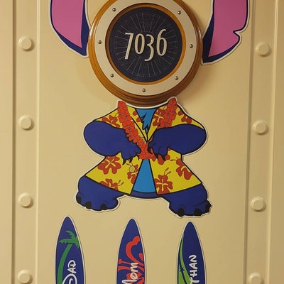 Disney Cruise Door Magnets Stitch With Hawaiian Shirt and Customized ...