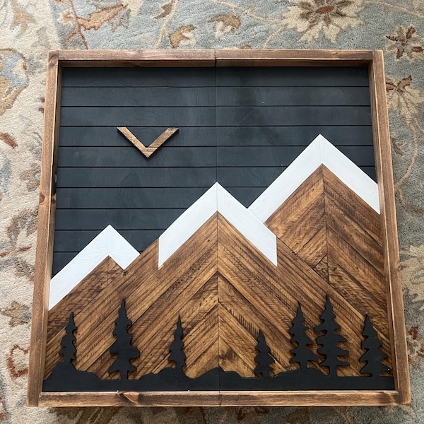 Rustic Electrical Panel Cover - Carbon Gray Mountain With Trees ...