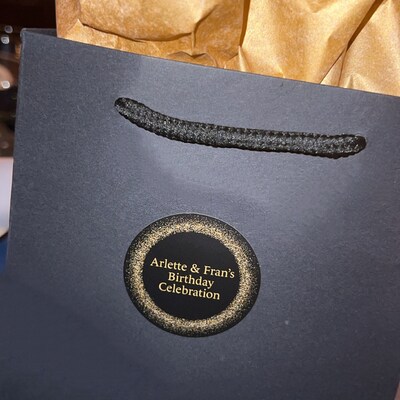 Black and Gold Stickers, Black Custom Text Sticker, Circle Sticker ...