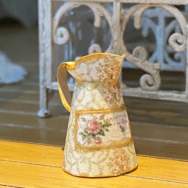 Pattern For Miniature Pitcher Dollhouse Miniature Printable- 12th Scale DIY - French Vintage Pitcher ...
