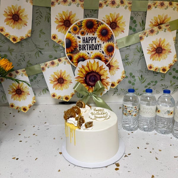 Happy Bee Day Birthday Card Printable | Cheerful Garden Flowers & Bees ...