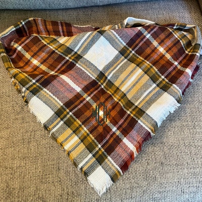 burgundy plaid shawl