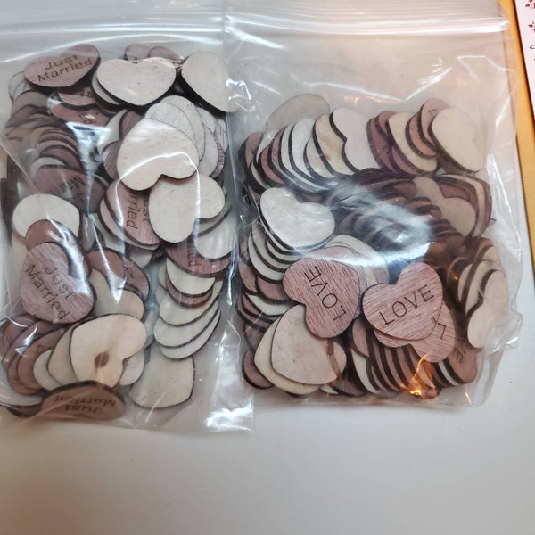 Rustic Wood Heart Confetti For Weddings - Engraved Zambia