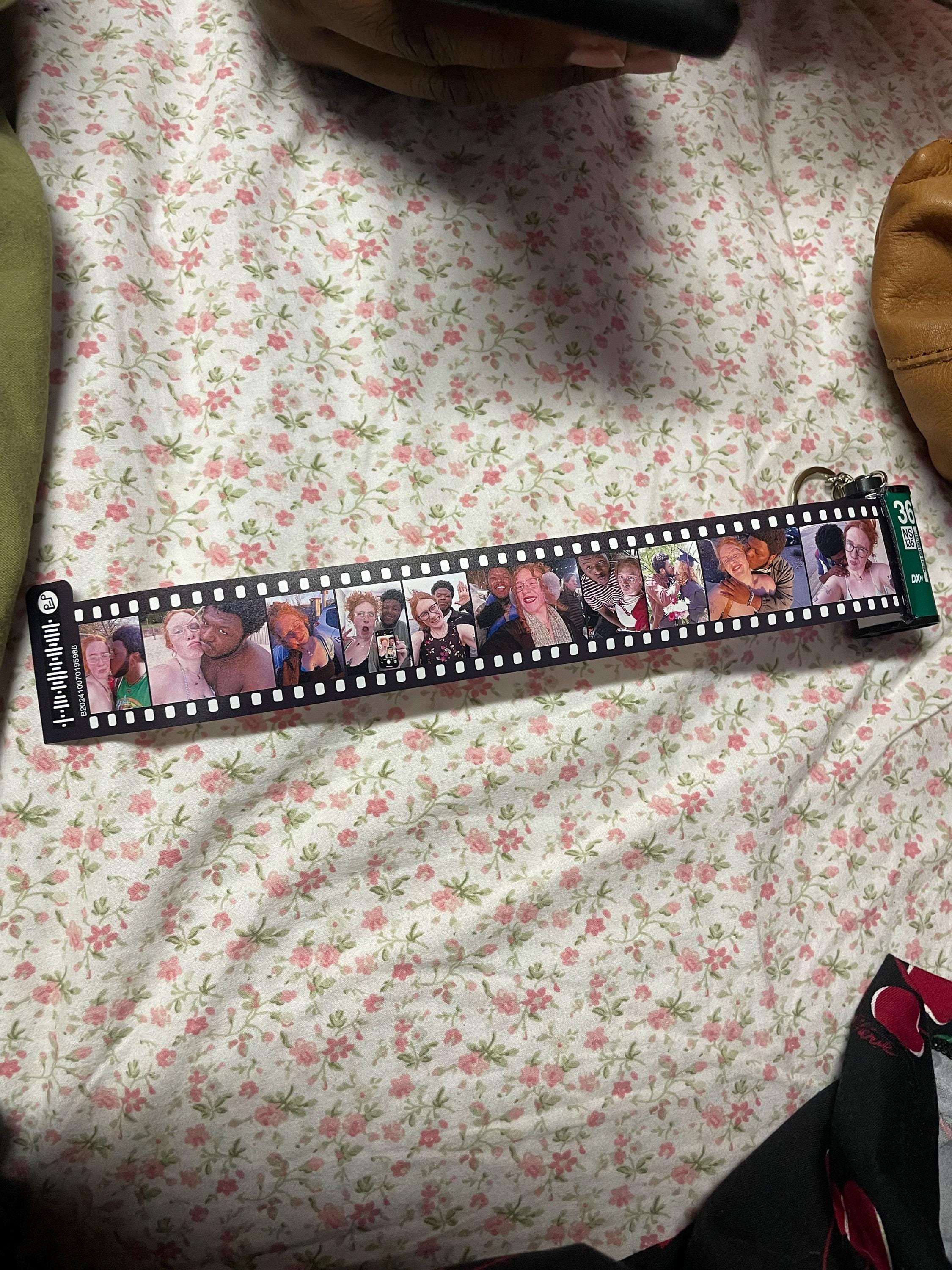 Customizable Film Photo Keychain with Music Code ,Personalize with 5-15 Photos,Camera Roll Gift,Gift for Boyfriend, Family , Memory Gift