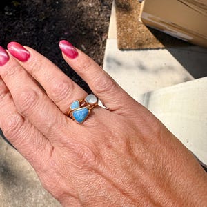 Customer photo from Kate, Rainbow Moonstone Ring in for Women, June Birthstone