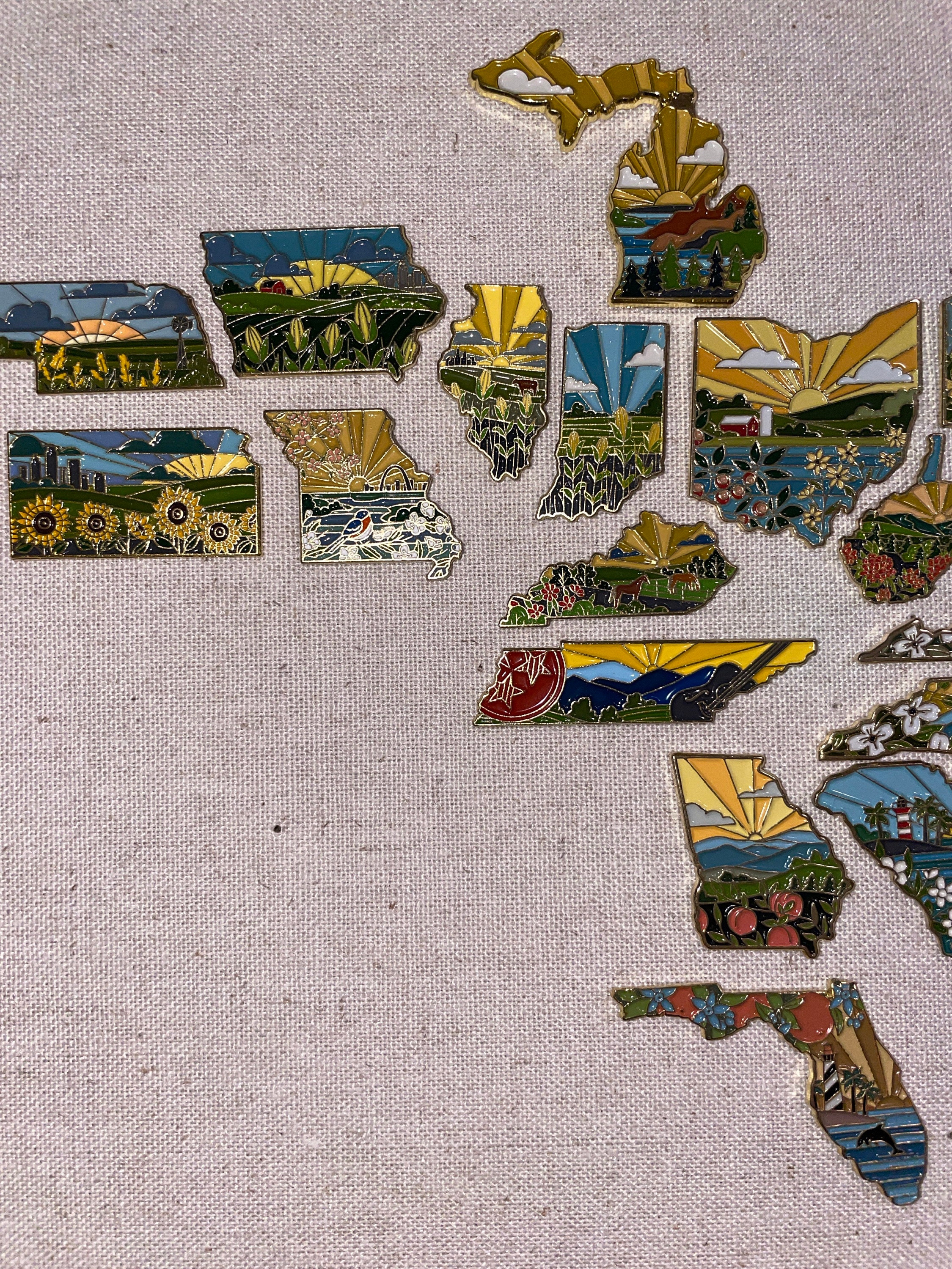 Missouri Enamel Pin | Gold Soft Enamel Pin | Illustrated United States Pin | Butterfly Clasp | 1.25&quot;