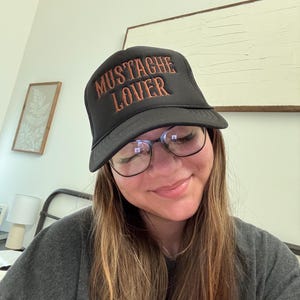 Embroidered Mustache Lover Trucker Hat, Mustache Lover Caps, Mustache Lover Embroidery Hat