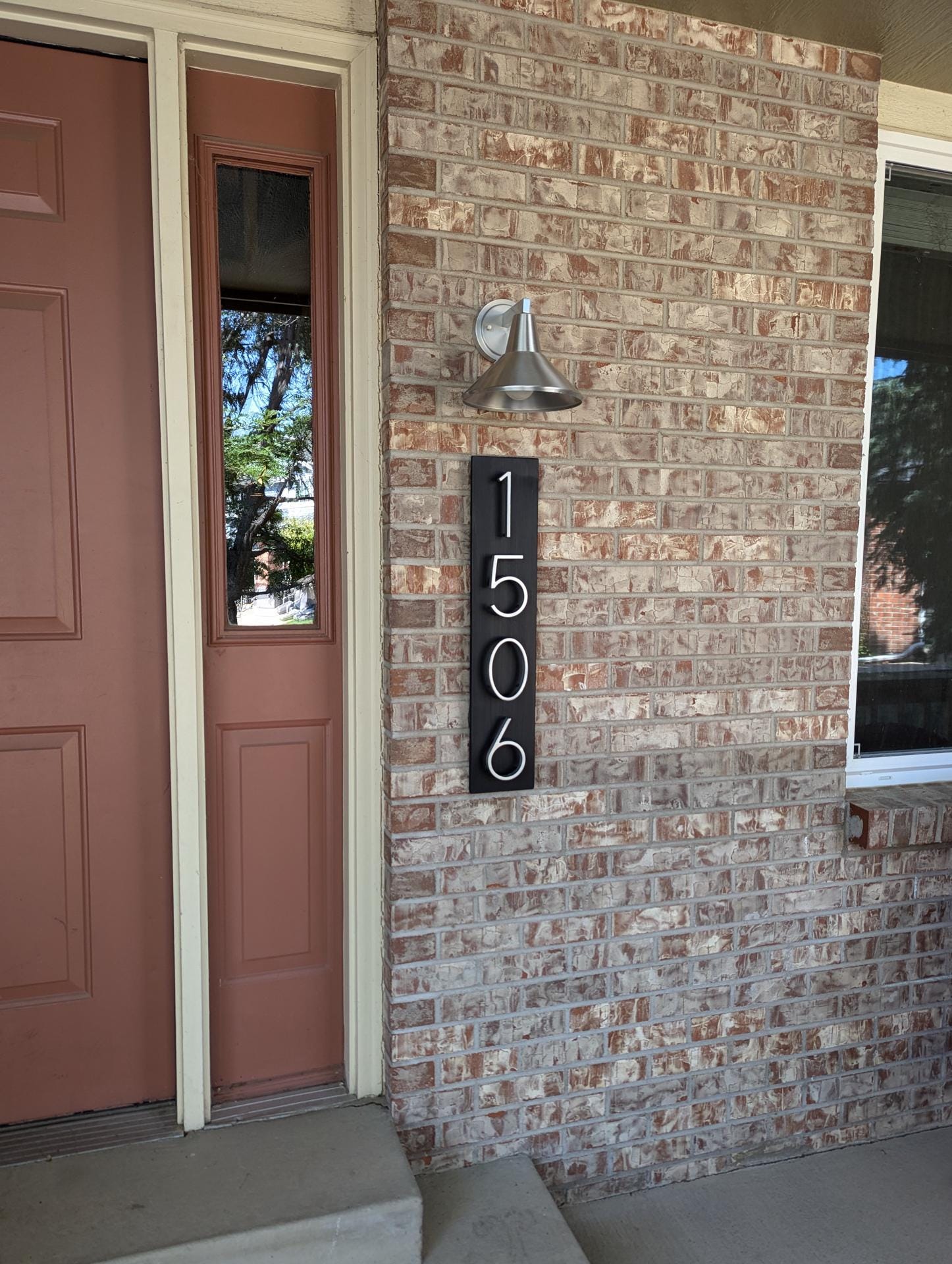 Black House Numbers on Wood, Modern House Number Sign, Metal House Numbers, Modern Address Sign, Wood Address Plaque, In Laws Gift, Vertical